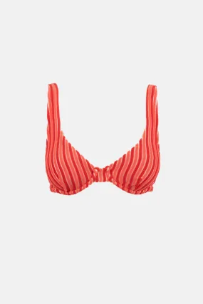 Terry Sands Red Sand Stripe Underwire Top