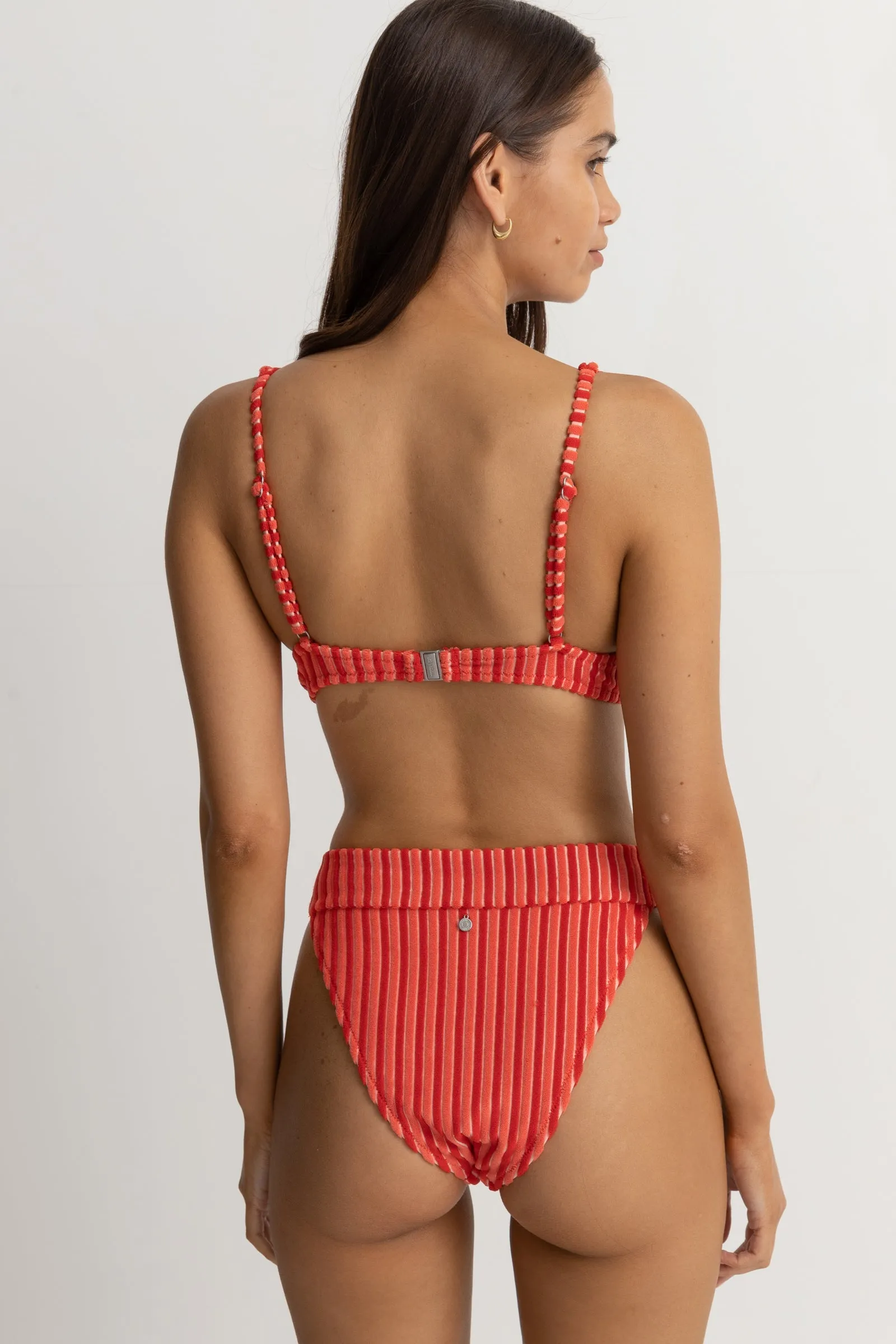 Terry Sands Red Sand Stripe Underwire Top