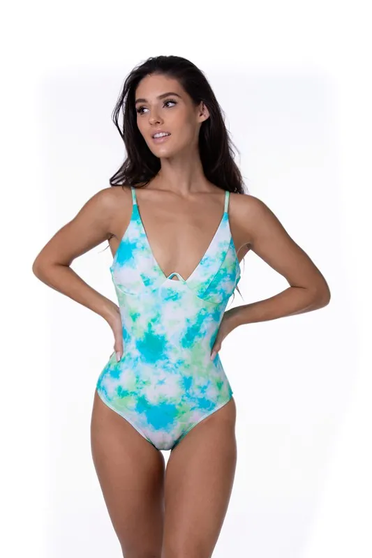 Tie Dye Underwire One Piece Swimsuit