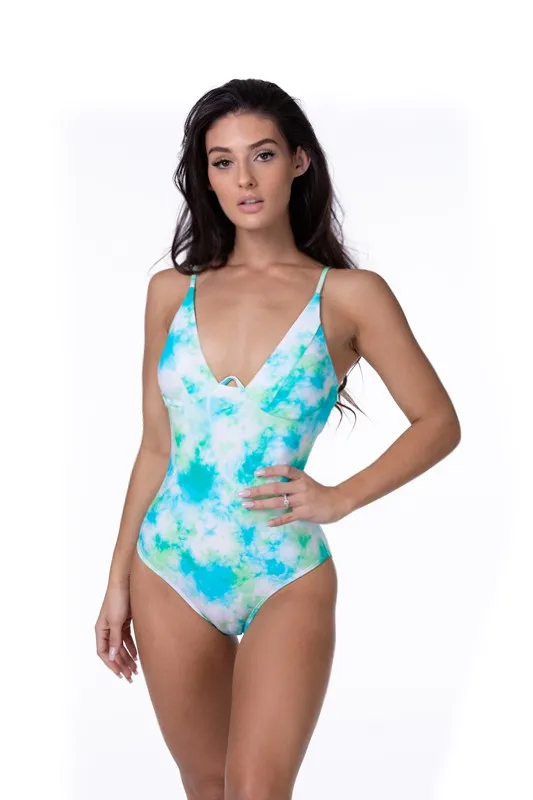 Tie Dye Underwire One Piece Swimsuit