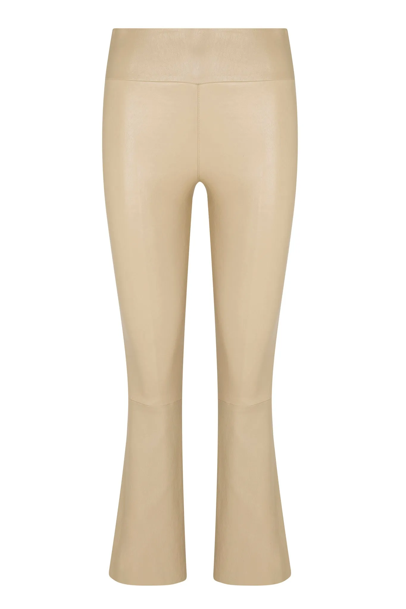 Travertine Leather Flare Leggings