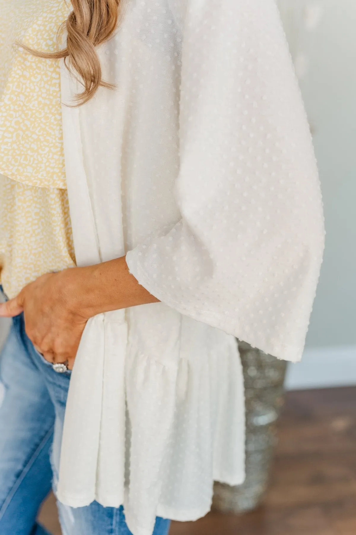 Truly Charming Swiss Dot Ivory Kimono