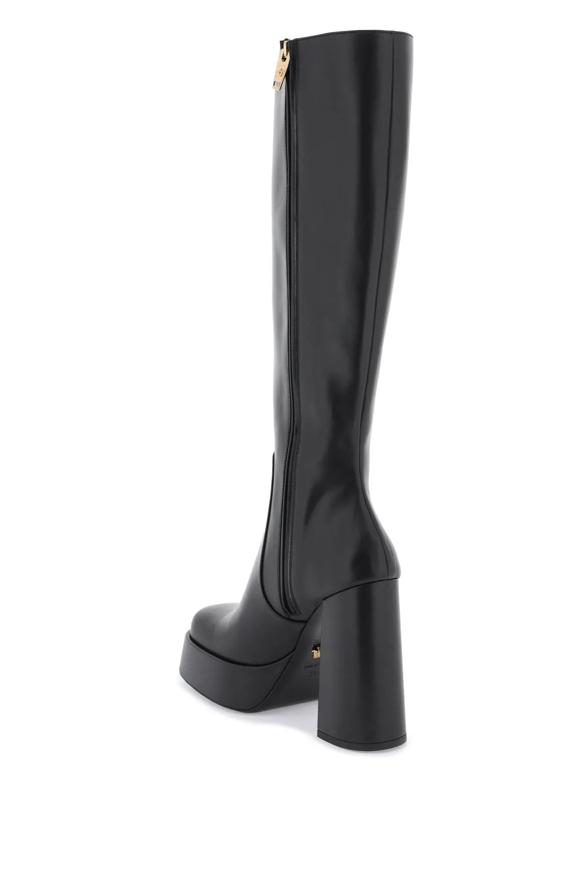 Versace aevitas boots, style 1012580, black with Versace gold accents