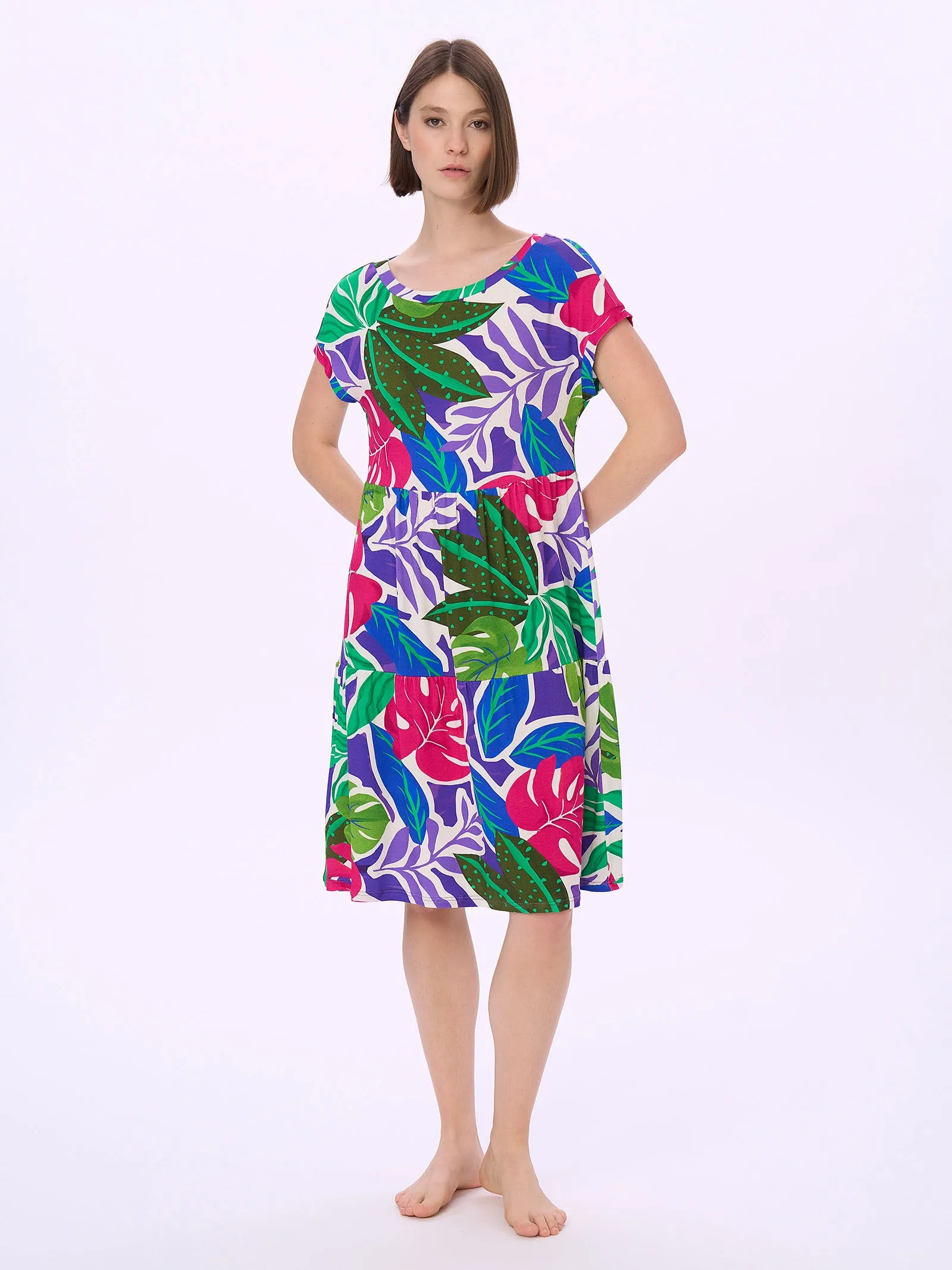 Viscose Summer Dress - Prism Violet Print