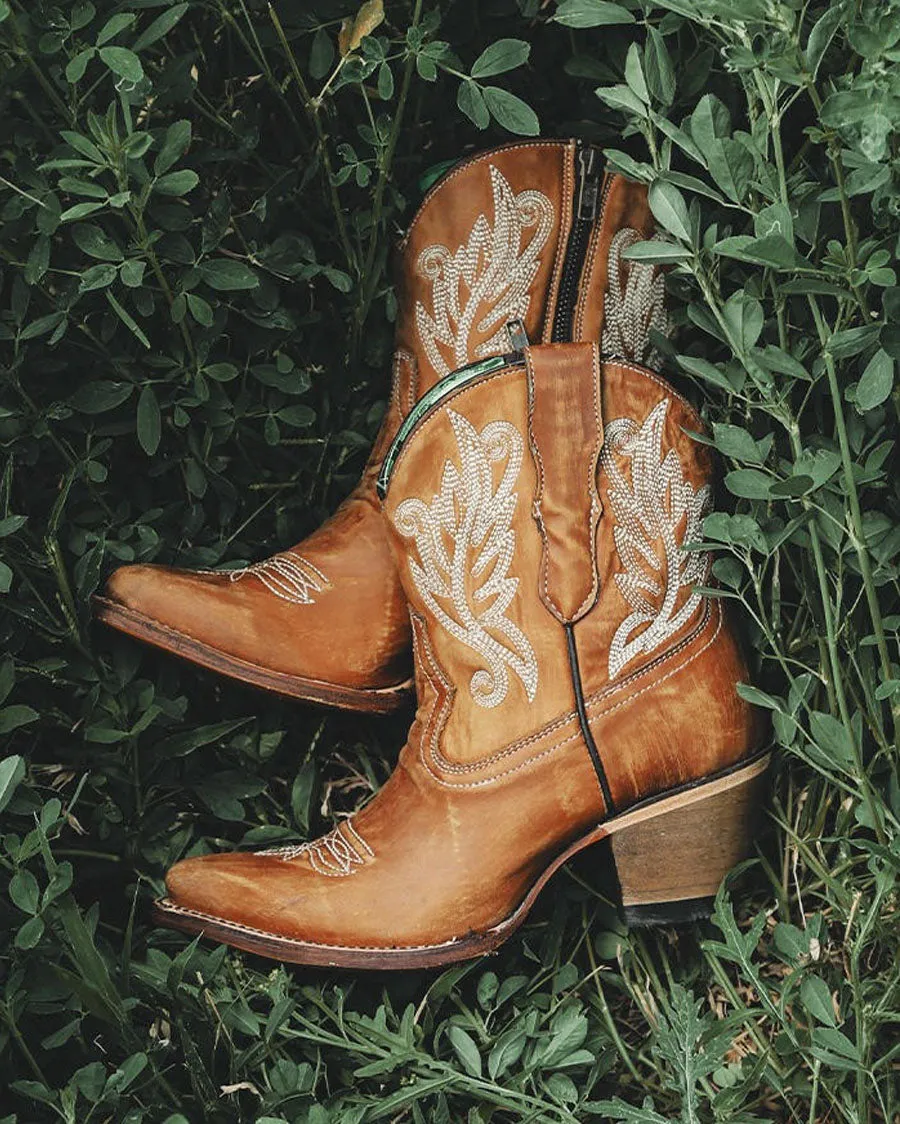 Western Women's Short Boots with Stitching