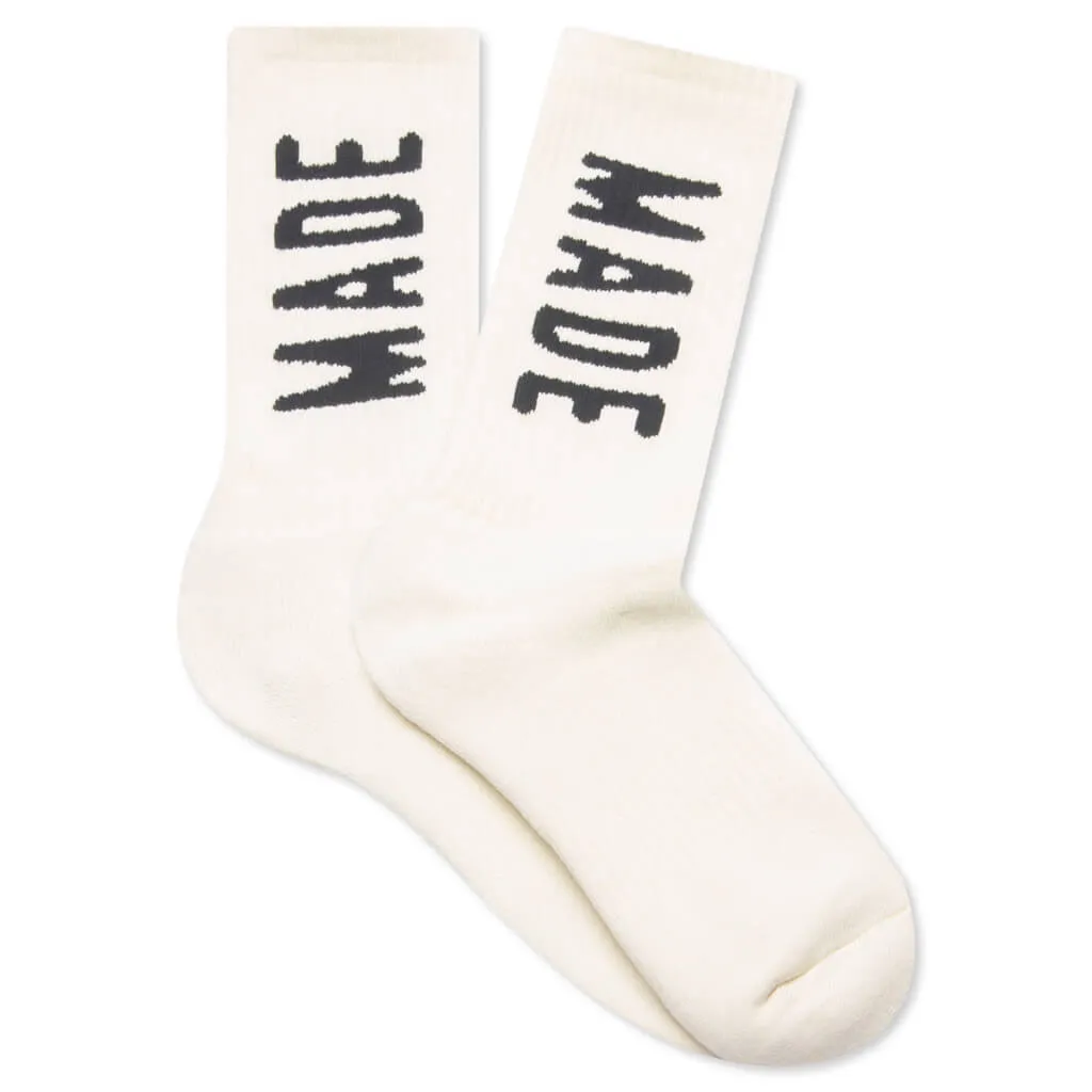 White HM Logo Socks