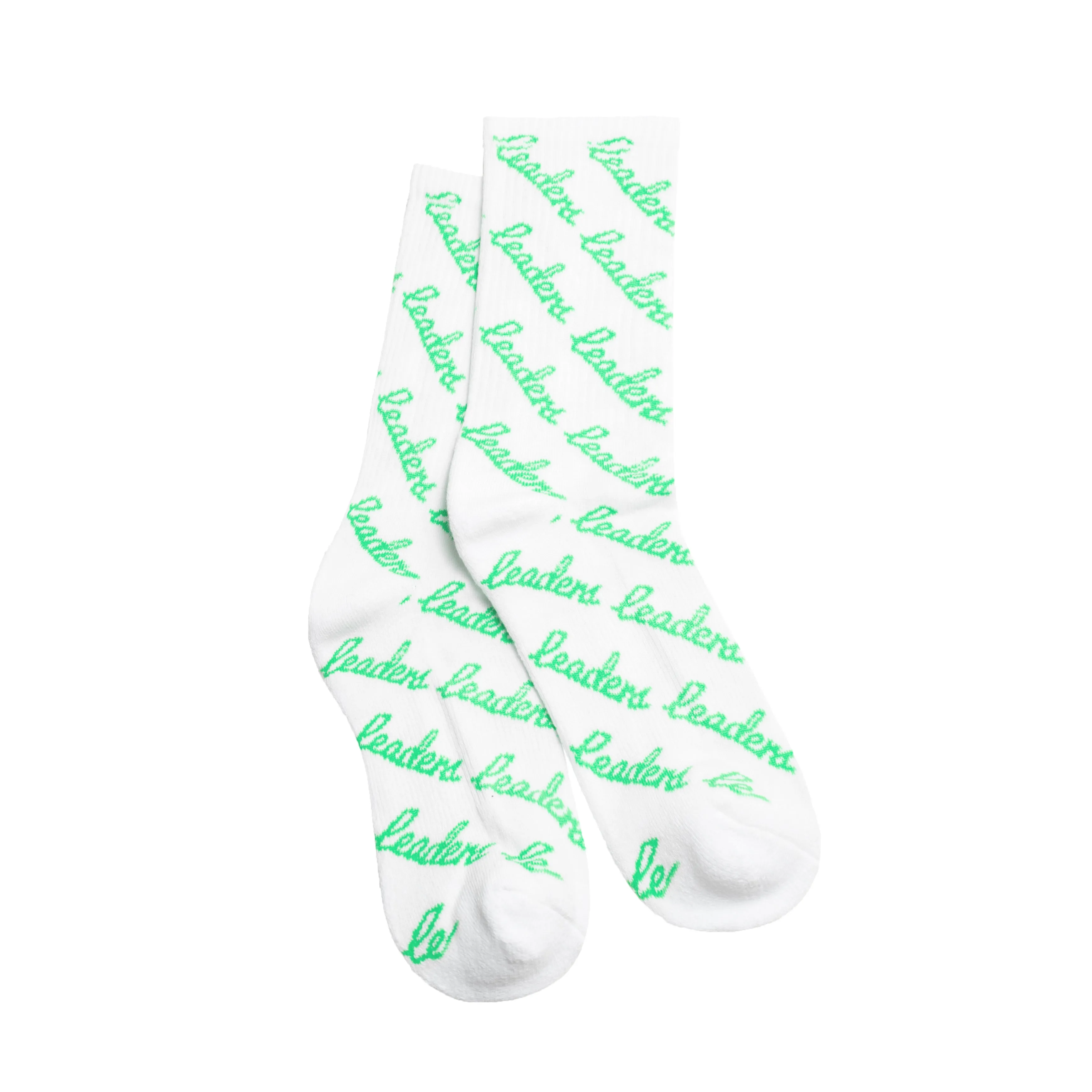 White Lime Cursive Socks