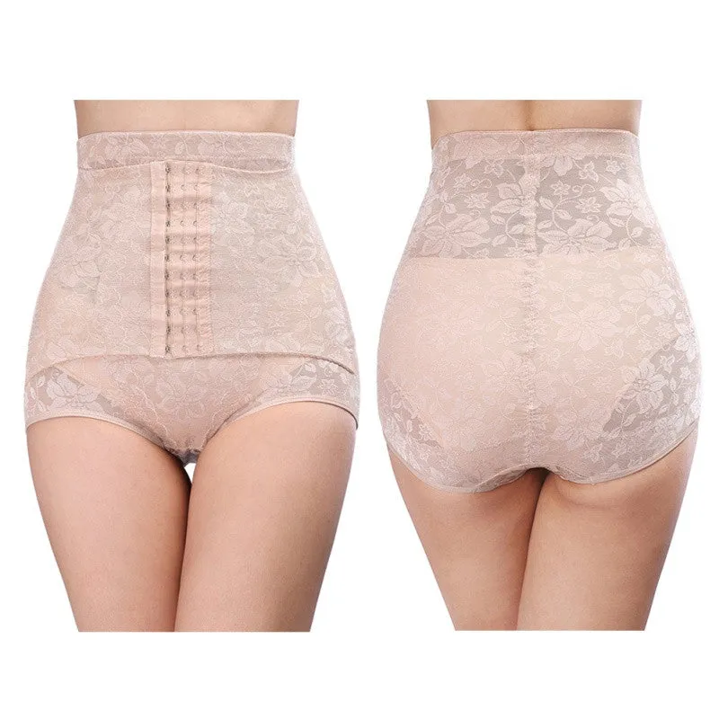 Women Floral Print Postpartum Belly Waist Shapewear Briefs Hip Abdomen Slimming SM6