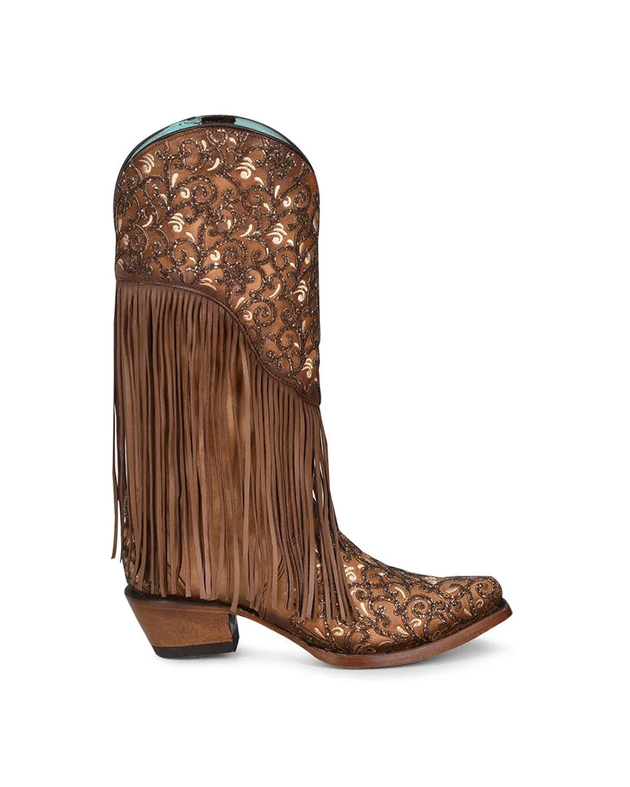 Women's Fringe Overlay Western Boots