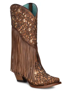 Women's Fringe Overlay Western Boots