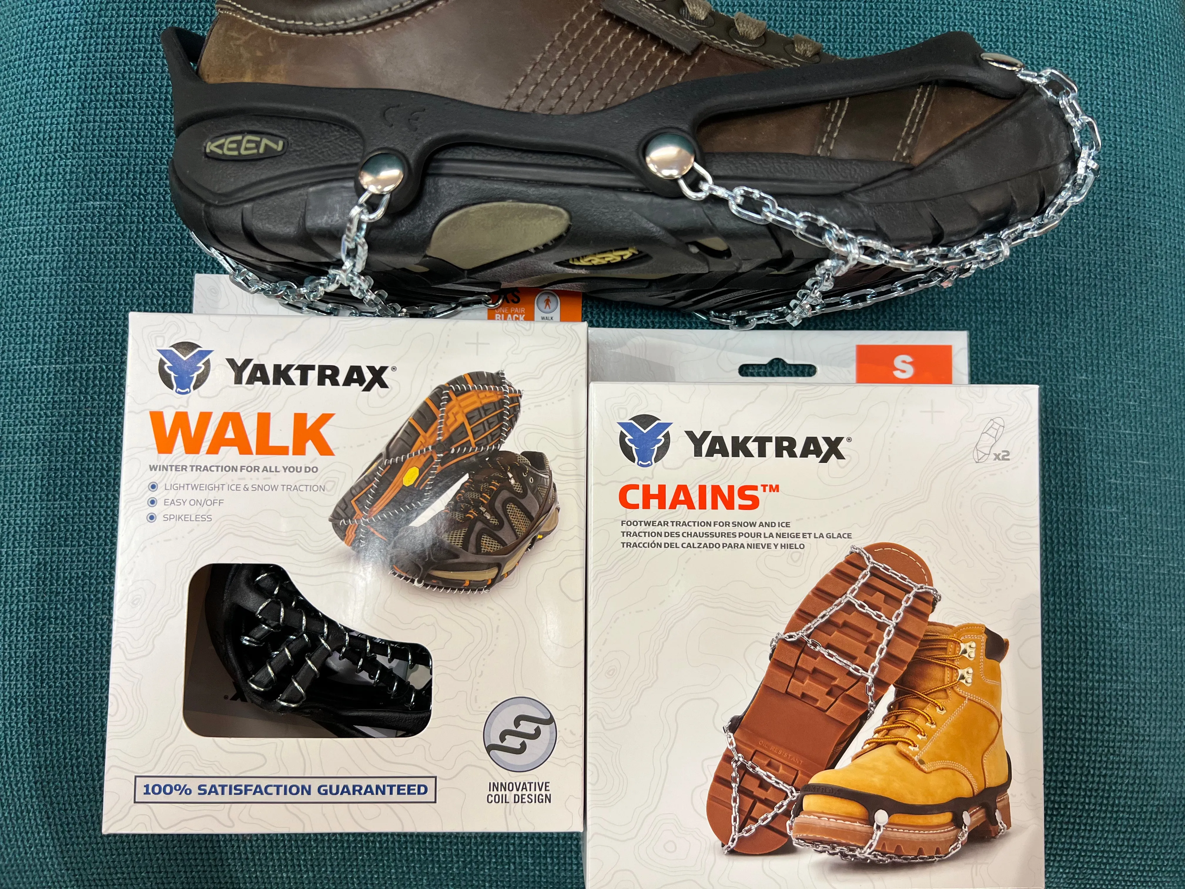 Yaktrax Shoe Chains - $40 & Walk Traction Cleats - $25